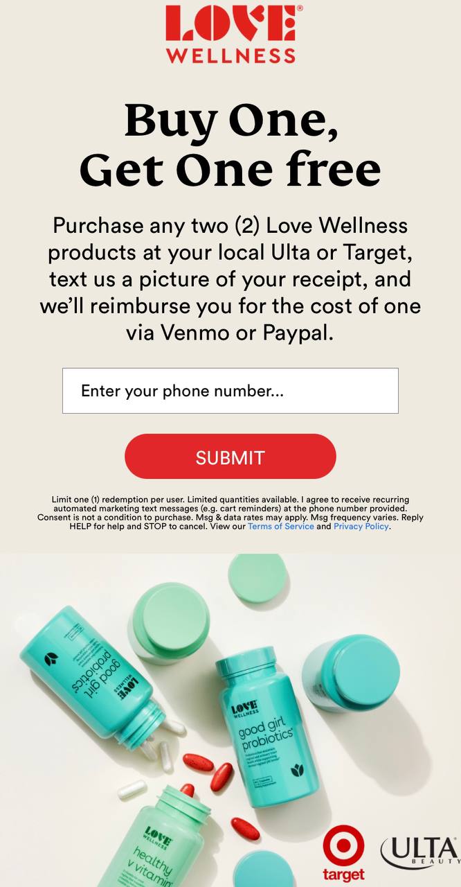 BOGO FREE on any Love Wellness products