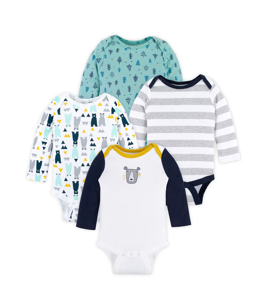 4 Pk Long Sleeve Bodysuits Only for $9 at walmart