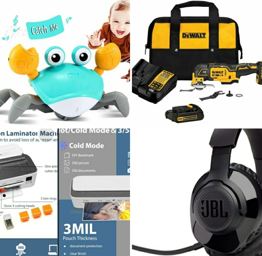 JBL Wireless PC Gaming Headset,Laminating Machine,Oscillating Tool Kit ,Infant Crawling Crab